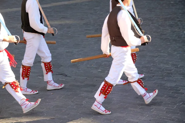 Danse Basque Traditionnelle Dans Festival Folklorique — Photo