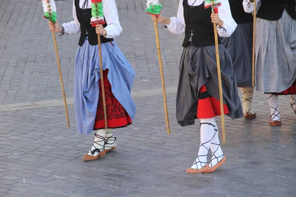 Danse Basque Traditionnelle Dans Festival Folklorique — Photo