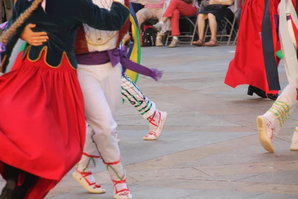 Dança Basca Tradicional Festival Folclórico — Fotografia de Stock