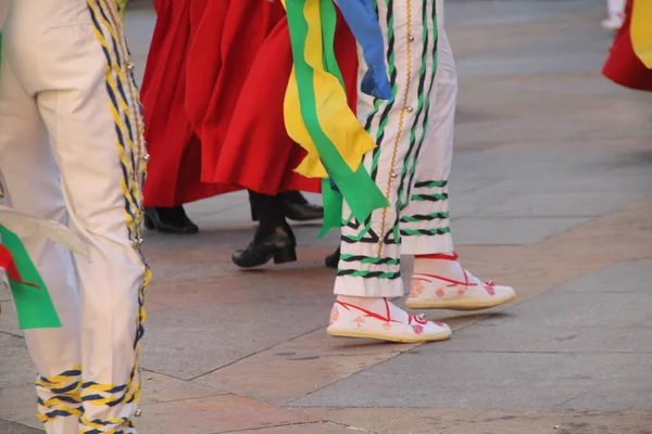 Dança Basca Tradicional Festival Folclórico — Fotografia de Stock