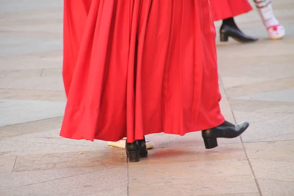 Traditionele Baskische Dans Een Volksfeest — Stockfoto