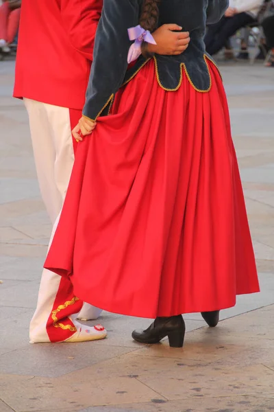 Danse Basque Traditionnelle Dans Festival Folklorique — Photo