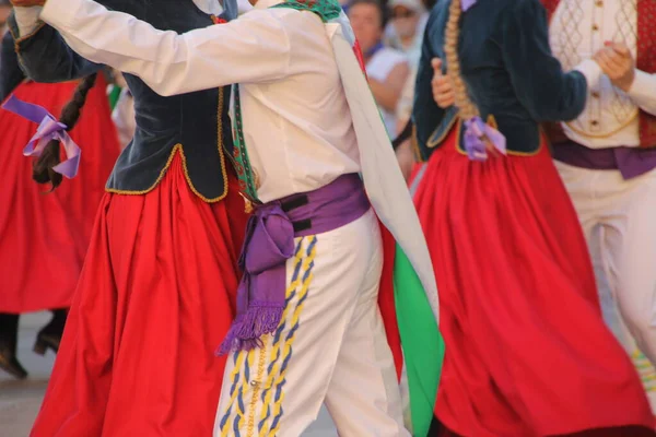 Dança Basca Tradicional Festival Folclórico — Fotografia de Stock