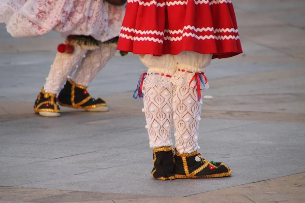 Παραδοσιακός Χορός Basque Ένα Λαϊκό Φεστιβάλ — Φωτογραφία Αρχείου