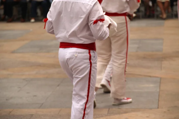 Dança Basca Tradicional Festival Folclórico — Fotografia de Stock