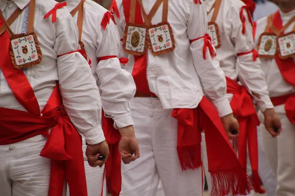 Danse Basque Traditionnelle Dans Festival Folklorique — Photo