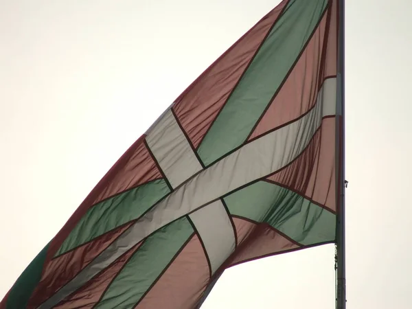 Bandera Basquee Ondeando Aire — Foto de Stock