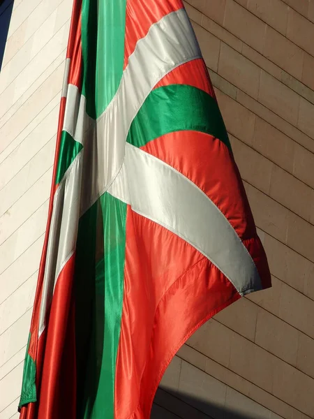Basquee Flaga Macha Powietrzu — Zdjęcie stockowe