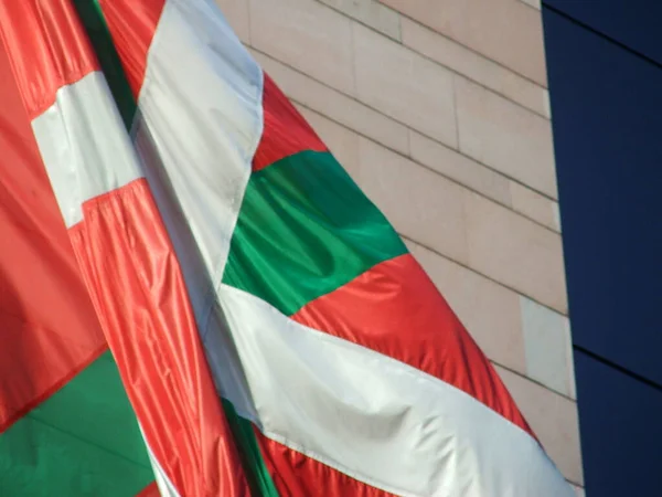Havada Dalgalanan Basquee Bayrağı — Stok fotoğraf