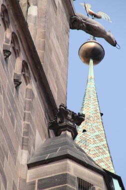 Nuremberg şehir merkezindeki şehir manzarası