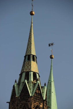 Nuremberg şehir merkezindeki şehir manzarası