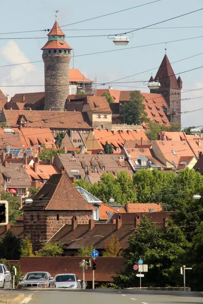 Nuremberg Şehir Merkezindeki Şehir Manzarası — Stok fotoğraf