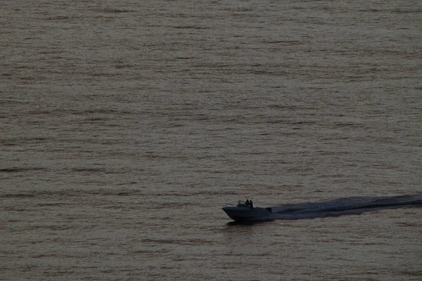 Crépuscule Dans Mer Dans Une Journée Été — Photo