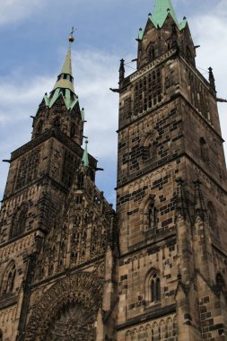 Nuremberg şehir merkezinin mimarisi.