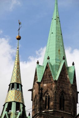 Nuremberg şehir merkezinin mimarisi.