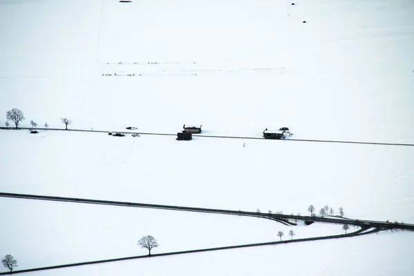 Vue Aérienne Allgu Hiver — Photo