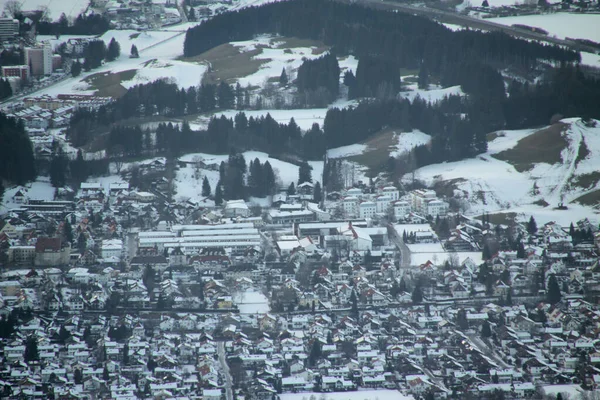 Vista Aérea Allgu Inverno — Fotografia de Stock