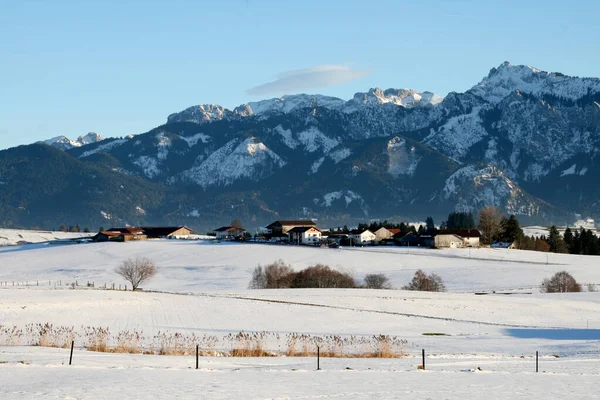 Paisagem Inverno Alpes Alemães — Fotografia de Stock