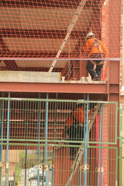 Trabajador Una Obra Construcción — Foto de Stock