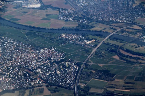 Flygvy Från Ett Flygplan — Stockfoto