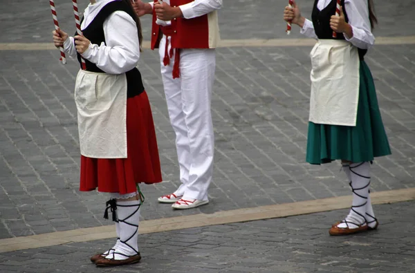 Παραδοσιακός Χορός Basque Ένα Λαϊκό Φεστιβάλ — Φωτογραφία Αρχείου