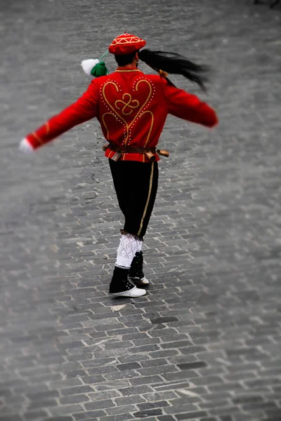 Danza Tradizionale Basca Una Festa Popolare — Foto Stock