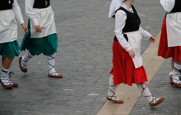 Danza Tradizionale Basca Una Festa Popolare — Foto Stock