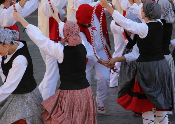 Traditionele Baskische Dans Een Volksfeest — Stockfoto