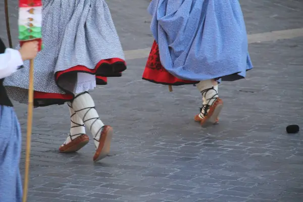 Danse Basque Traditionnelle Dans Festival Folklorique — Photo