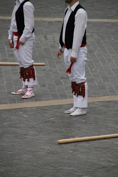 Danza Tradicional Vasca Festival Folclórico —  Fotos de Stock