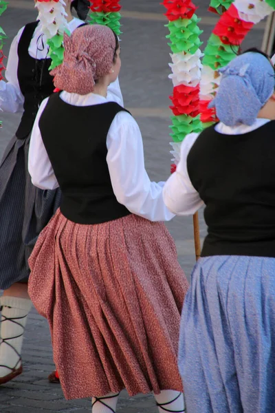 Tradiční Baskický Tanec Folkovém Festivalu — Stock fotografie