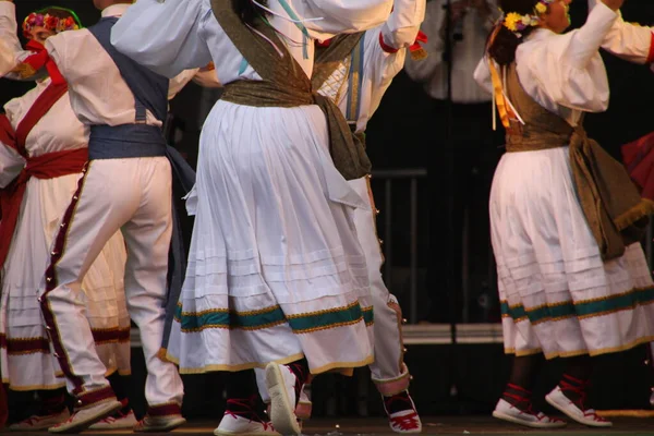 Tradycyjny Taniec Baskijski Festiwalu Folkowym — Zdjęcie stockowe