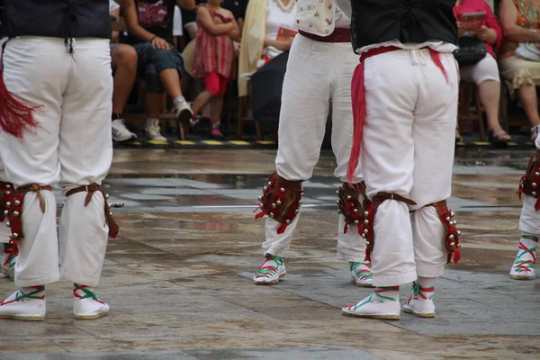 Dança Basca Tradicional Festival Folclórico — Fotografia de Stock