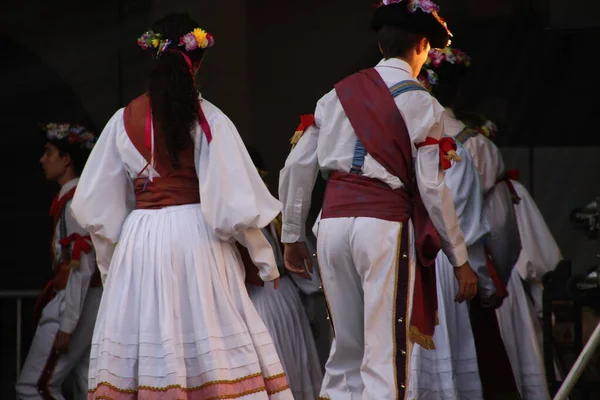 Παραδοσιακός Χορός Basque Ένα Λαϊκό Φεστιβάλ — Φωτογραφία Αρχείου