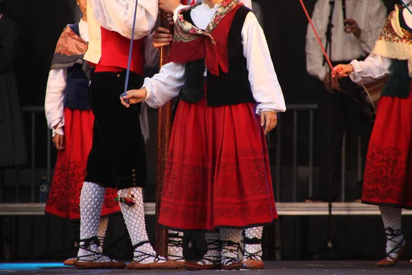 Dança Basca Tradicional Festival Folclórico — Fotografia de Stock