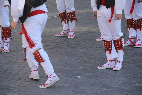 Tradycyjny Taniec Baskijski Festiwalu Folkowym — Zdjęcie stockowe