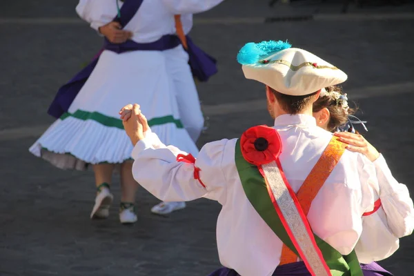 Παραδοσιακός Χορός Basque Ένα Λαϊκό Φεστιβάλ — Φωτογραφία Αρχείου