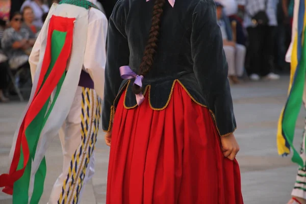 Dança Basca Tradicional Festival Folclórico — Fotografia de Stock