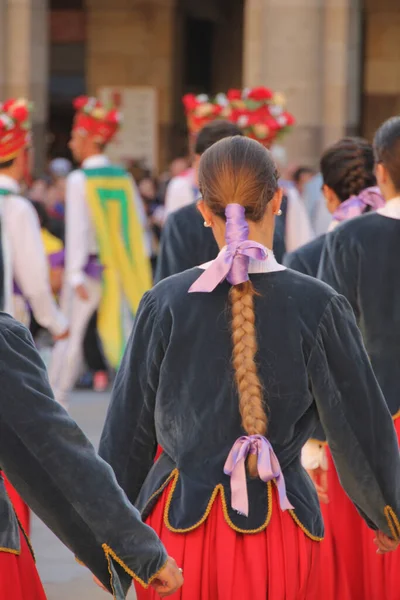 Παραδοσιακός Χορός Basque Ένα Λαϊκό Φεστιβάλ — Φωτογραφία Αρχείου