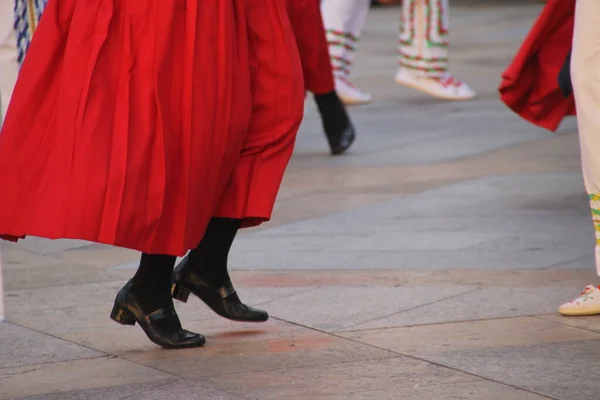 Dança Basca Tradicional Festival Folclórico — Fotografia de Stock