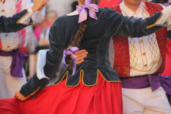 Danse Basque Traditionnelle Dans Festival Folklorique — Photo