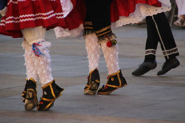 Tradycyjny Taniec Baskijski Festiwalu Folkowym — Zdjęcie stockowe