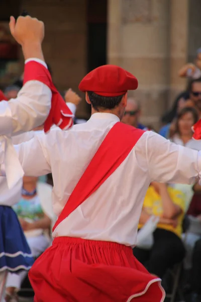 Traditionell Baskisk Dans Folkfest — Stockfoto