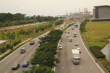 Singapur şehir merkezi manzarası