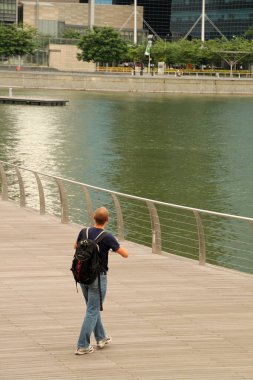 Singapur şehir merkezi manzarası