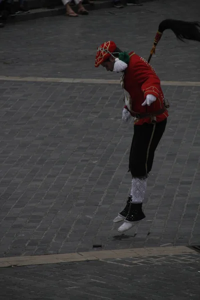 Danza Tradizionale Basca Una Festa Popolare — Foto Stock