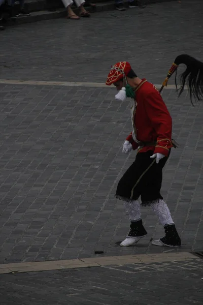 Danza Tradizionale Basca Una Festa Popolare — Foto Stock