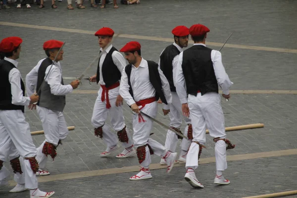 Tradiční Baskický Tanec Folkovém Festivalu — Stock fotografie