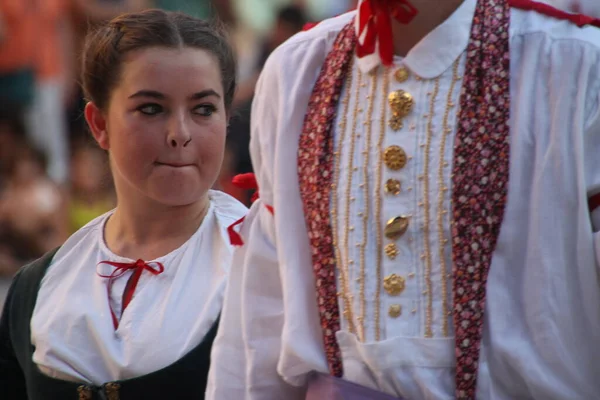 Traditionele Baskische Dans Een Volksfeest — Stockfoto