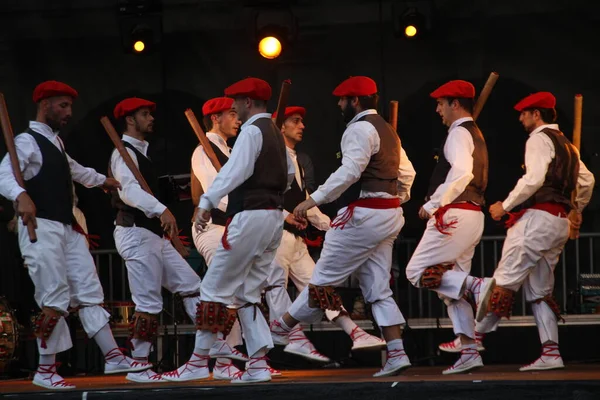 Traditionele Baskische Dans Een Volksfeest — Stockfoto